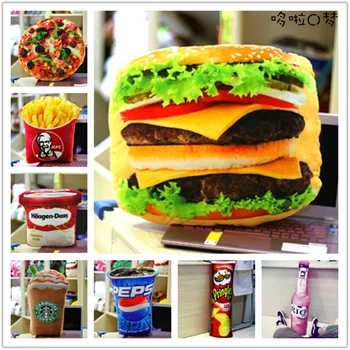 

Candice guo plush toy funny 3D simulate pillow cushion French fries Hamburger Pizza Ice cream shape birthday Christmas gift 1pc