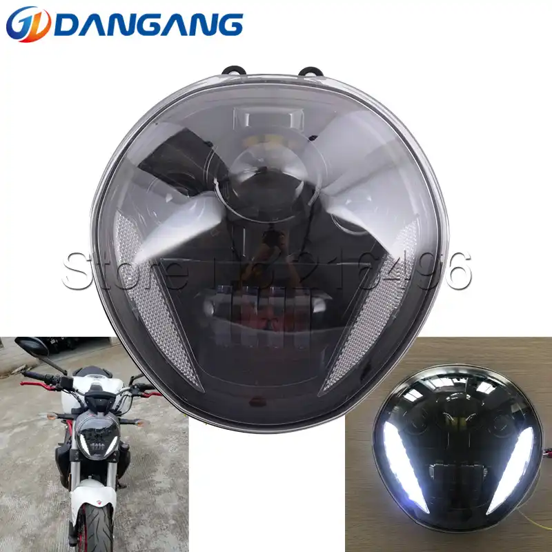 Schwarz Scheinwerfer Led Kopf Licht Lampe Fur Ducati Monster 821 1200 Aliexpress 