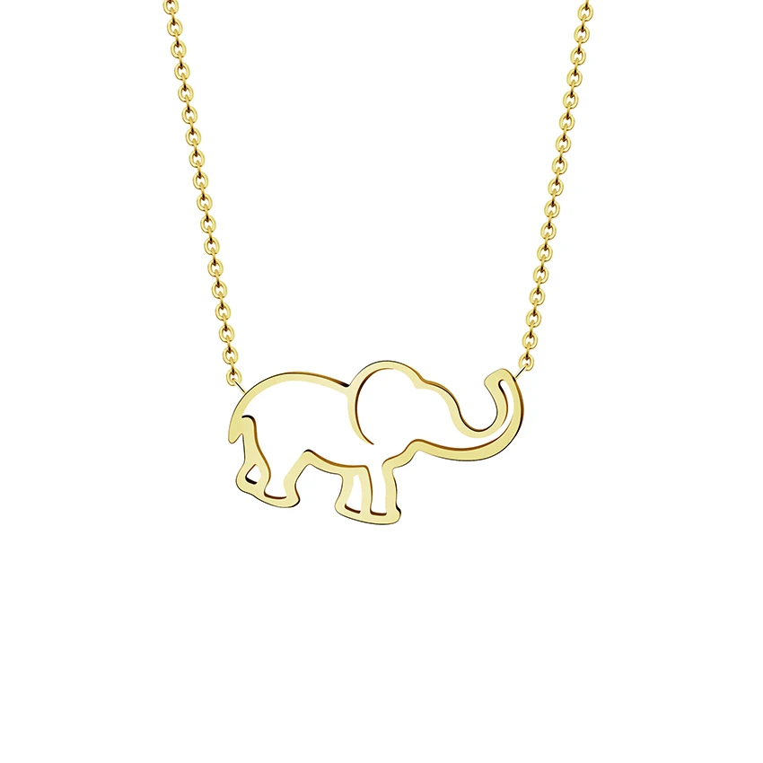 Stainless Steel Good Luck Elephant Outline Necklaces Pendants For Women Fashion Jewelry 2017 Collier Lucky Charm Mother Gifts|pendants for