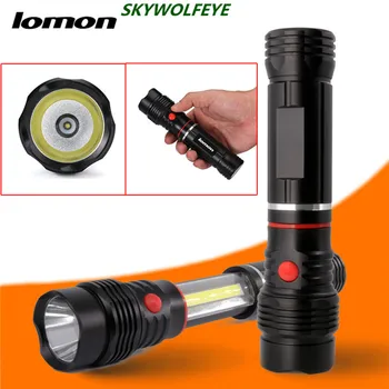

HOT!!! IPX-5 Waterproof Rating LED Multi-Function COB Telescopic Flashlight Free Shipping #NO30