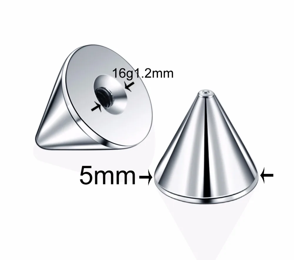 100pcs/lot Stainless Steel Screw Balls Spike Accessories For Lip Nipple Belly Tongue Eyebrow Ear Piercing Rings Jewelry 14G 16G - Image 3