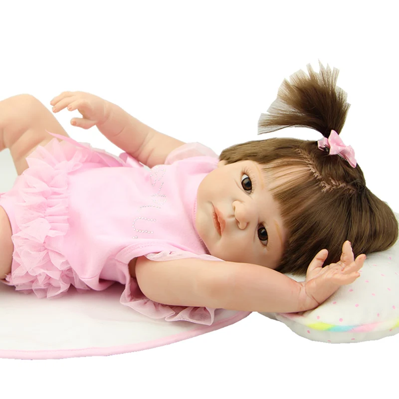 

Brown Eyes 23 Inch Lifelike Newborn Girl Baby Dolls Realistic Reborn Babies That Look Real Kids Birthday Xmas Gift