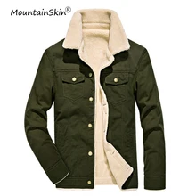 Mountainskin 2017 4XL мужская Зимние Куртки Толстый Теплый Флис Внутри Пальто Вскользь Тепловые Парки Мода Марка Одежды LA391