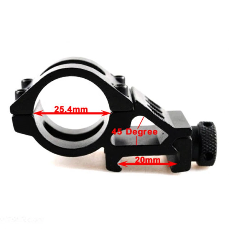 45 درجة الأوفست qd مع 25.4/30 ملليمتر خاتم بندقية قوس كليب جبل تناسب 20 ملليمتر جبل picatinny السكك الصيد