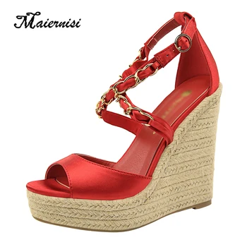

MAIERNISI New Arrival Summer Wedges Women's Sandals Fish Mouth Fashion High Heel Platform Open Toes Women Sandals Shoes