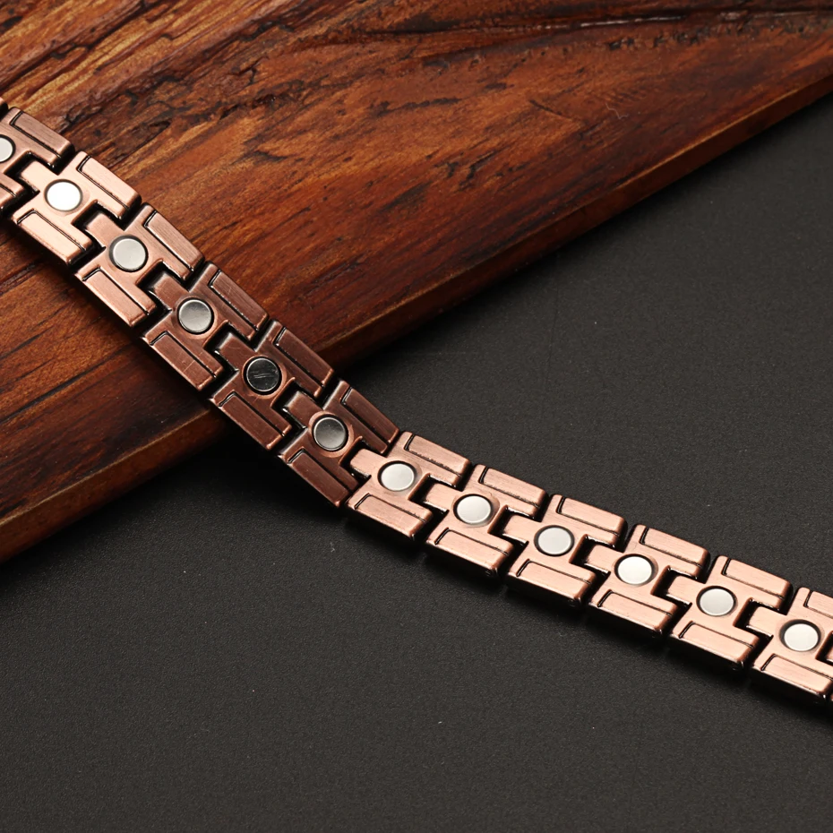 WelMag Copper Bracelet For Men Bio Energy One Row Magnet Bangle Therapy Holagram Magnetic Healing Bracelet