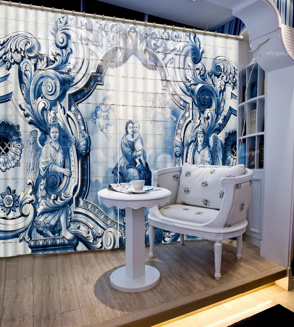 European Luxury Curtains For Living Room people Classical Curtains Photo Printing Polyester European Luxury Curtains For Living Room people Classical Curtains Photo Printing Polyester