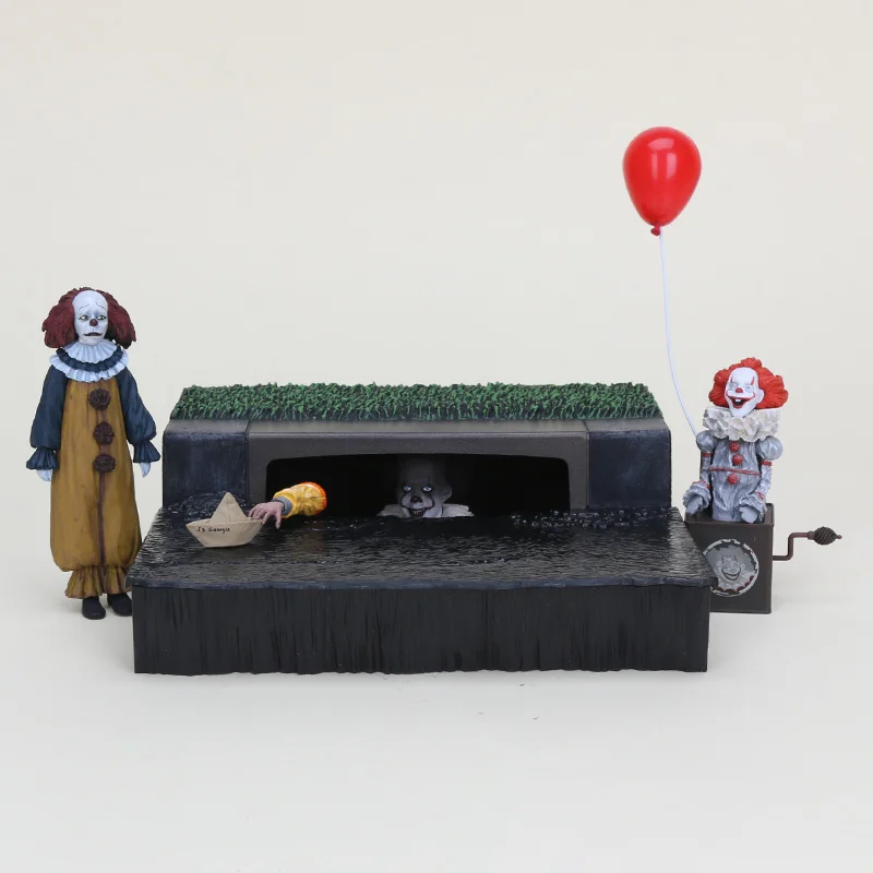 

NECA Stephen King's It Pennywise PVC Figure Collectible Model Toy The Clown IT Accessory Set Joker Pennywise Action Figure