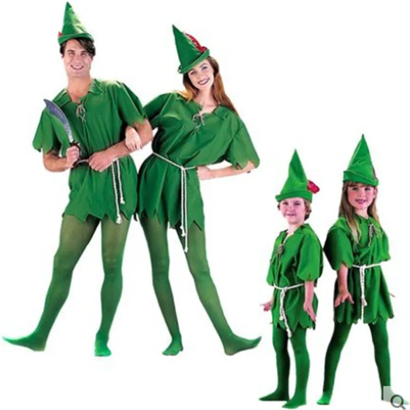 

Halloween Party Cosplay Peter Pan Costume Child Kids Cartoon Movie Costume Sexy Women Girls Boys Peter Pan Costume