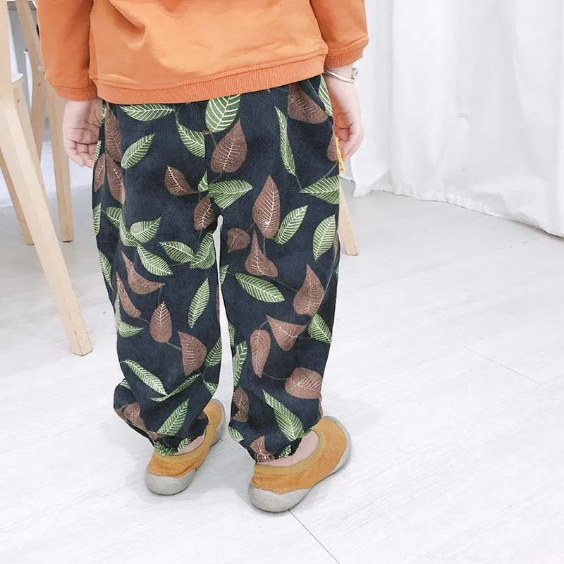 Осень г.; корейский стиль; тканые вельветовые шаровары с треугольным вырезом для маленьких мальчиков и девочек; детские свободные повседневные брюки; детские штаны