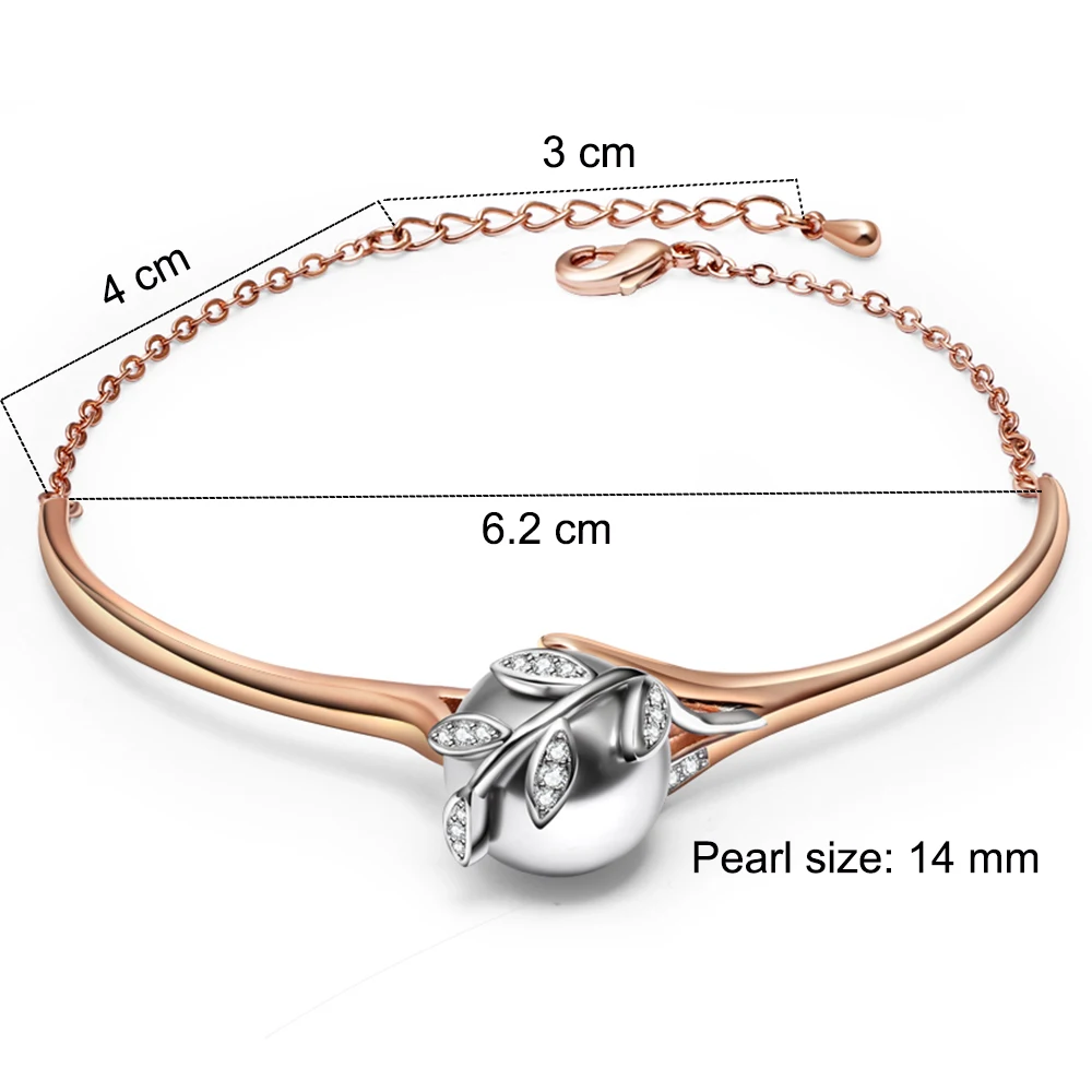 Gran descuento venta colgante collar brazalete pendientes anillo mejor regalo para mamá oro rosa gris perla de moda de 4 piezas conjunto de joyas - 3