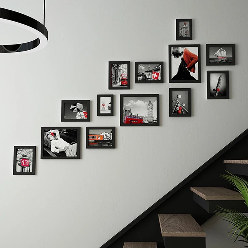 Wooden Frames For Pictures Stairway Hanging Wall Wood Picture