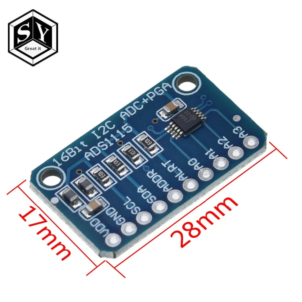 1 шт. Great IT 16 бит IEC ADS1115 модуль АЦП 4 канала с Pro усилителем усиления для Arduino RPi