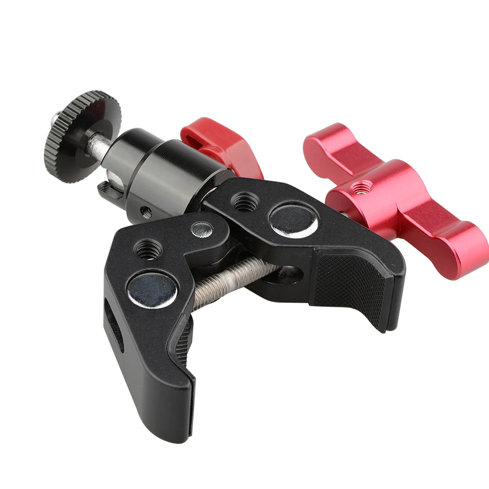 CAMVATE Super Clamp с 1/4 &quotвинтовым креплением шариковой головкой (красная T образная