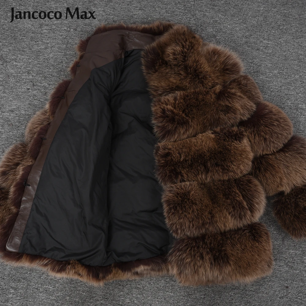 Женская шуба из натурального Лисьего меха, Высококачественная куртка из натурального меха, Зимняя Толстая теплая Модная Верхняя одежда S7362