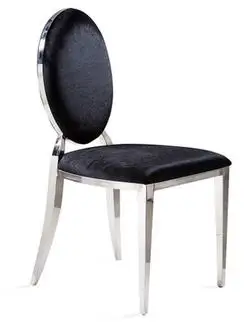 Современный обеденный стул из нержавеющей стали, европейская ткань для стула, тканевый металлический стул, домашний стул для отеля, модный простой стул - Цвет: black fabric