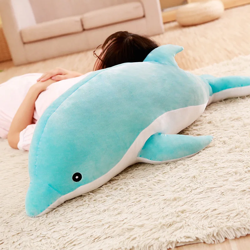 

30-140cm plush dolphin toy plush sea animals cute girl doll soft baby pillow Christmas birthday gift children