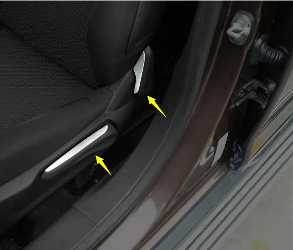 

lane legend 3pcs/set Car Stainless Steel Seat Adjustment Paillette Sticker case for Peugeot 2008 2014-2016 Car Inner Decoration