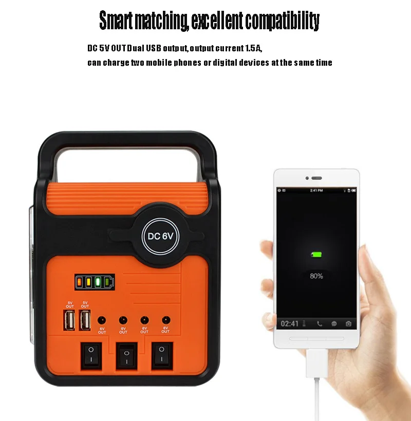 

Solar charging treasure mobile power for mobile phones Portable LED outdoor emergency lighting for night market Site FM radio