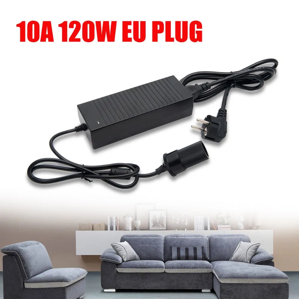 Штепсельная вилка ЕС 10A 120 W прикуриватель 240 V штепсельная Вилка для 12 V DC Автомобильное зарядное устройство адаптер питания