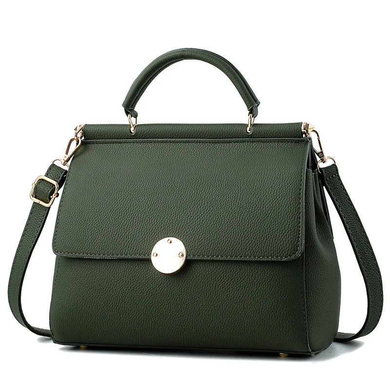 Роскошные женские кожаные сумки, женские повседневные сумки через плечо, женские модные дизайнерские сумки-тоут, женские ручные сумки - Цвет: Зеленый