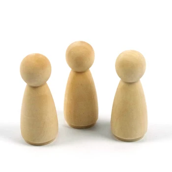 

55mm 2.2" 30 Wooden Peg Dolls - Unfinished Wooden People Girl /Boys wooden doll wooden girls in a Muslin Bag - DIY Crafts