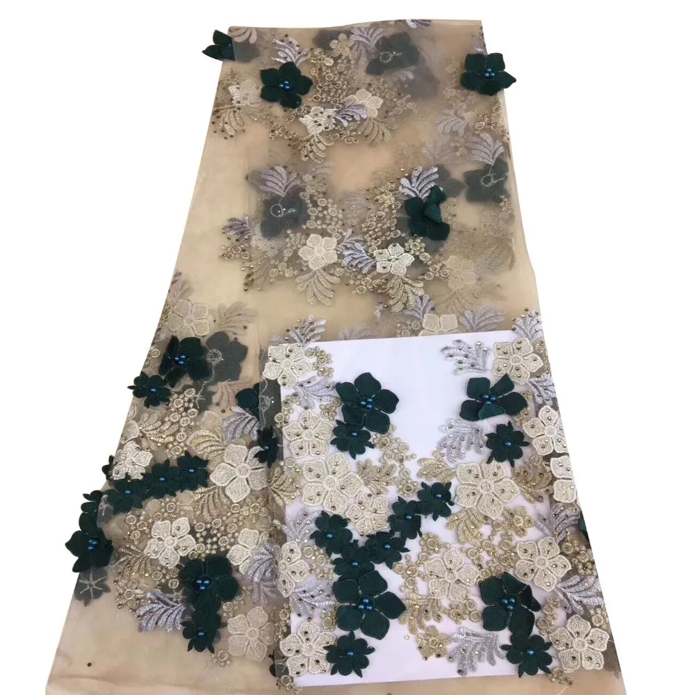 

3D Stereo Flower Lace Skirt High Quality French Lace Fabric of 2018