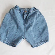 Летние шорты для маленьких девочек; Джинсовая летняя одежда для девочек; модная Корейская одежда для маленьких детей