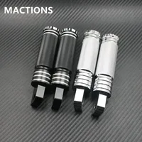 Мотоциклетные черные и хромированные подножки, подножки, передние и задние подножки для Harley Touring Sportster Softail Dyna Fatboy V-Rod FXS - изображение