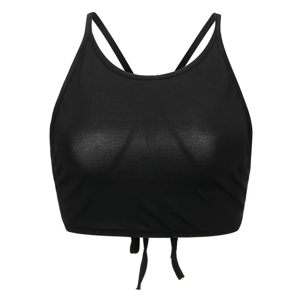 2019 womens tops and blouses summer solid color sleeveless wrap halter strap with sexy short crop top pretty blouses women 40J12 (22) - 