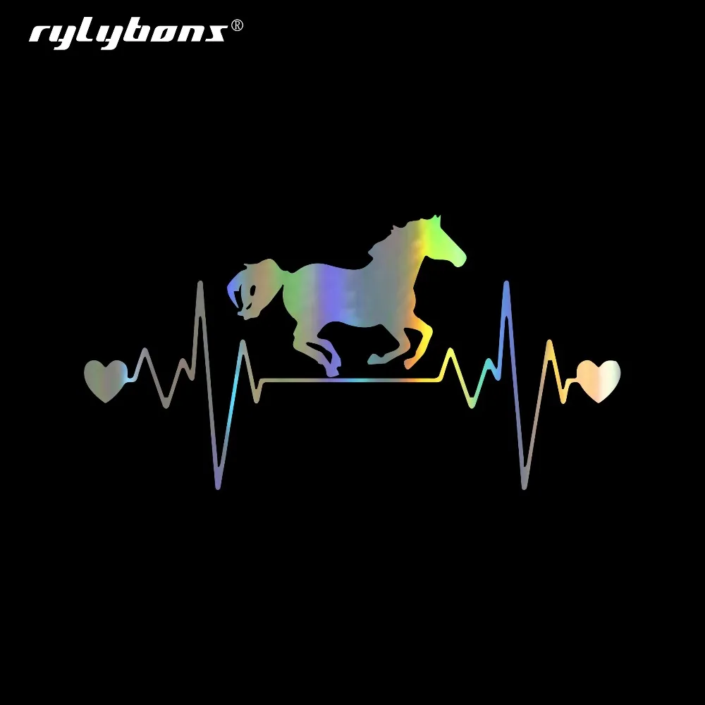Rylybons лошадь бег сердцебиение Стикеры с линией жизни окна виниловые