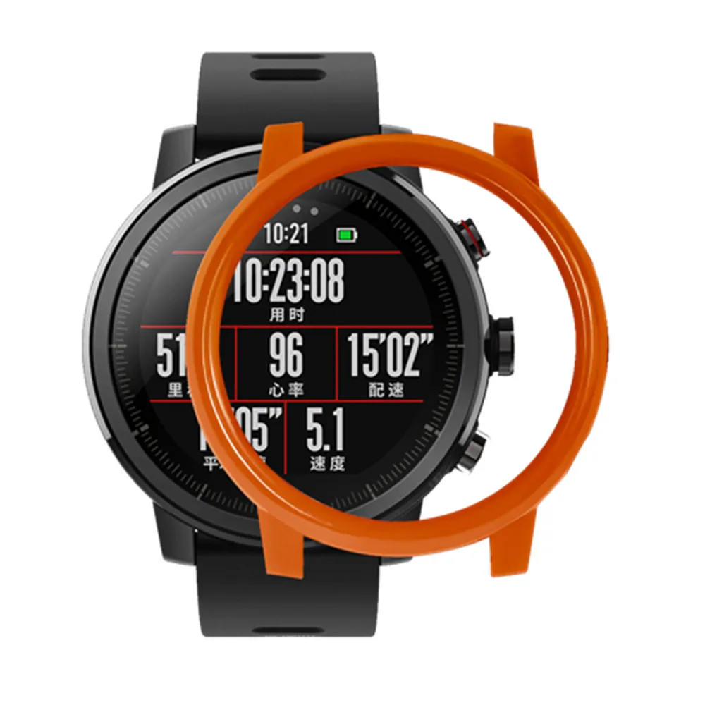 PC группа защитный чехол для xiaomi huami amazfit 2 2 S stratos Красочные смарт-ремешок жесткий пластиковый корпус тонкий рамка