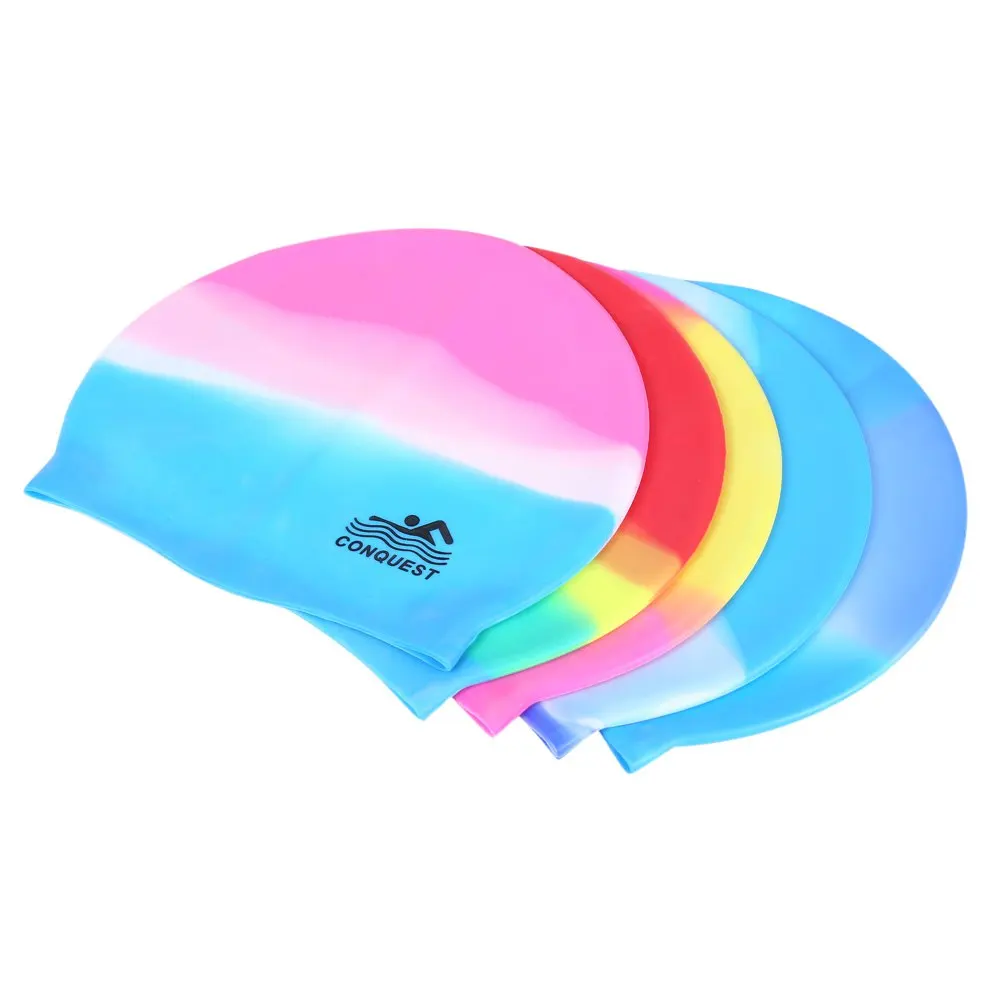 Conquest силиконовая защитная шапочка для волос Гибкая водостойкая шапочка для плавания эластичная унисекс для взрослых 2 цвета