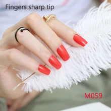 24pcs New hot sell fashion Long section Square head candy false nails decoration red M 059