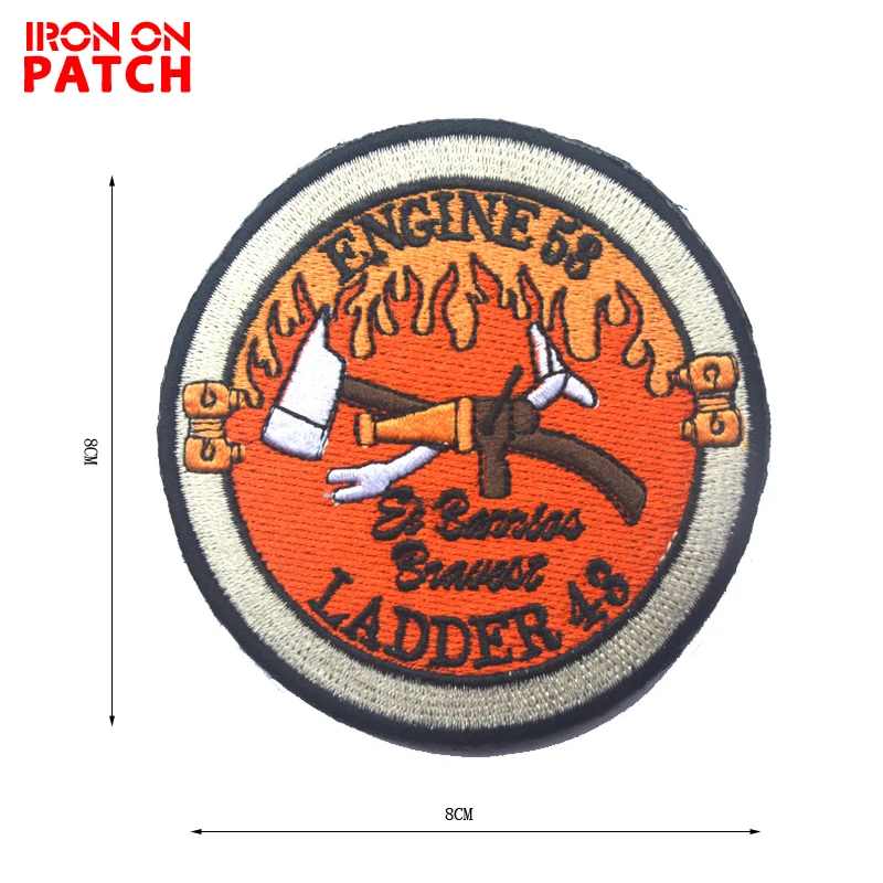 El Barriss Engine 53 Ladder 43 значки на крючках с вышитыми нашивками в стиле милитари для