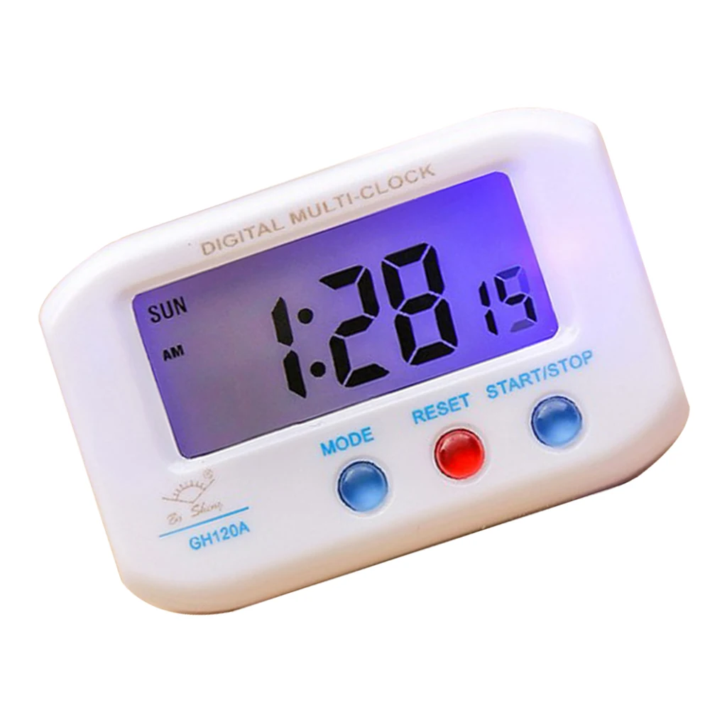 Mini Portable Clock Large Lcd Display Screen Desktop Table Car Dashboard Clock For Home Car With Large Backlight Screen Display