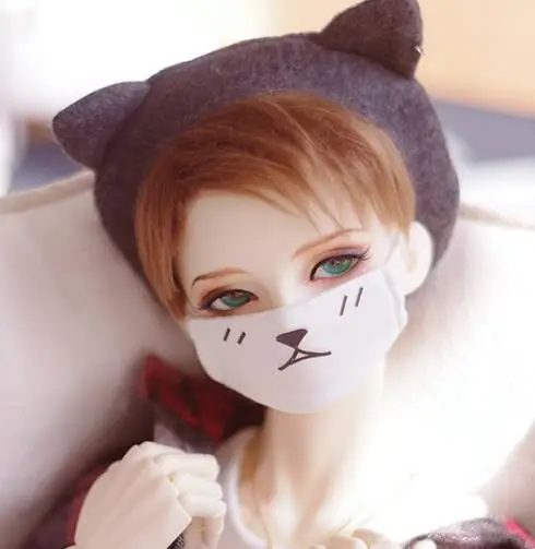 Мини-маска с принтом кота 1/3 1/4 1/6 BJD Кукла SD MSD YOSD аксессуары