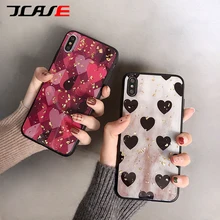 Funda de teléfono con corazón de amor dorado de lujo para Iphone XS Max Case para Iphone X XR 6 6S 7 8 Plus fundas ostentosas de moda Capa