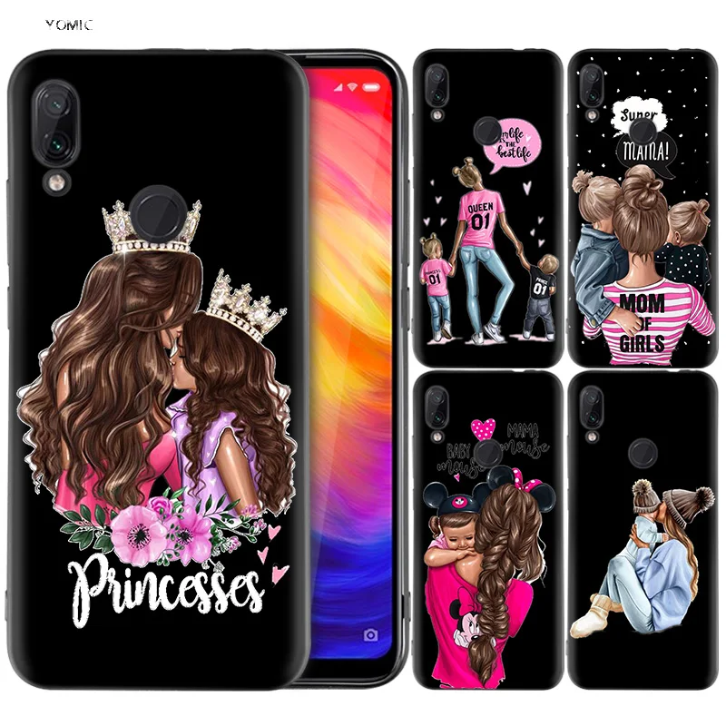 

Silicone Coque Case for Xiaomi Redmi Note 7 6 5 Pro Mi A1 A2 8 Lite 9 GO Poco F1 S2 4 4X Plus Mom and Baby Dad