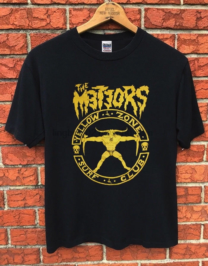 

Rare! the Meteors Yellow Surf Club T-Shirt Gr Psychobilly Mega Rar Top Zust $#