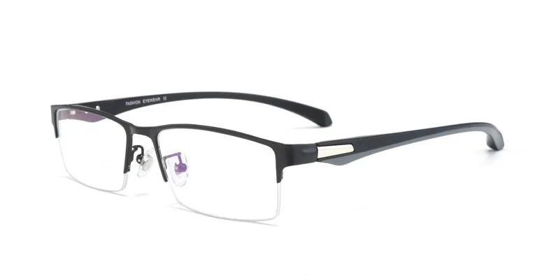 

New fashion men customized myopia glasses alloy half-rim optical frame prescription glasses mopia eyeglasses reading glasses