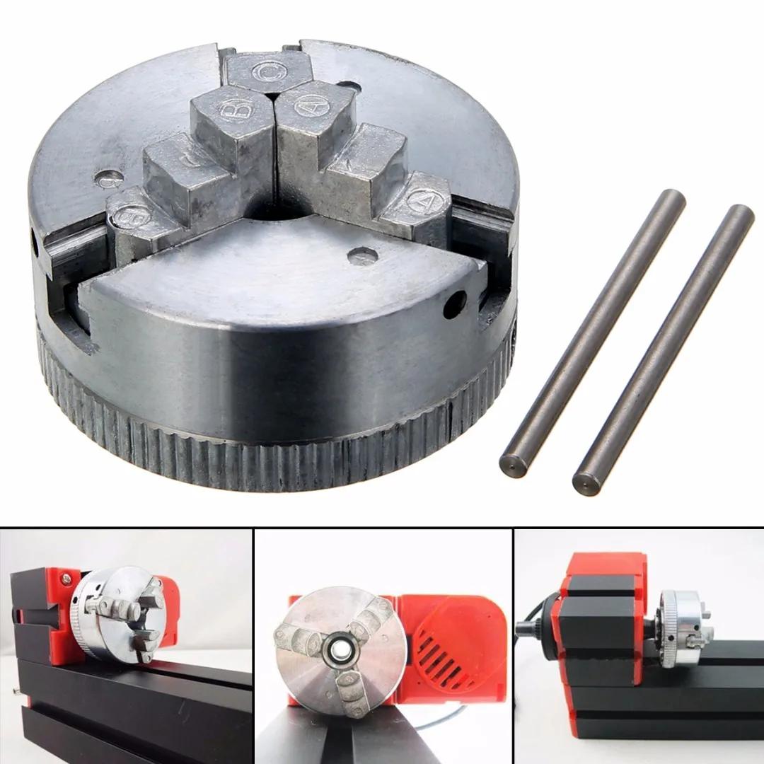 1 шт. закаленные M12 x1 три 3 кулачковый патрон 45x20 мм Самоцентрирующийся с 2 шт. стержни для металлических токарных станков