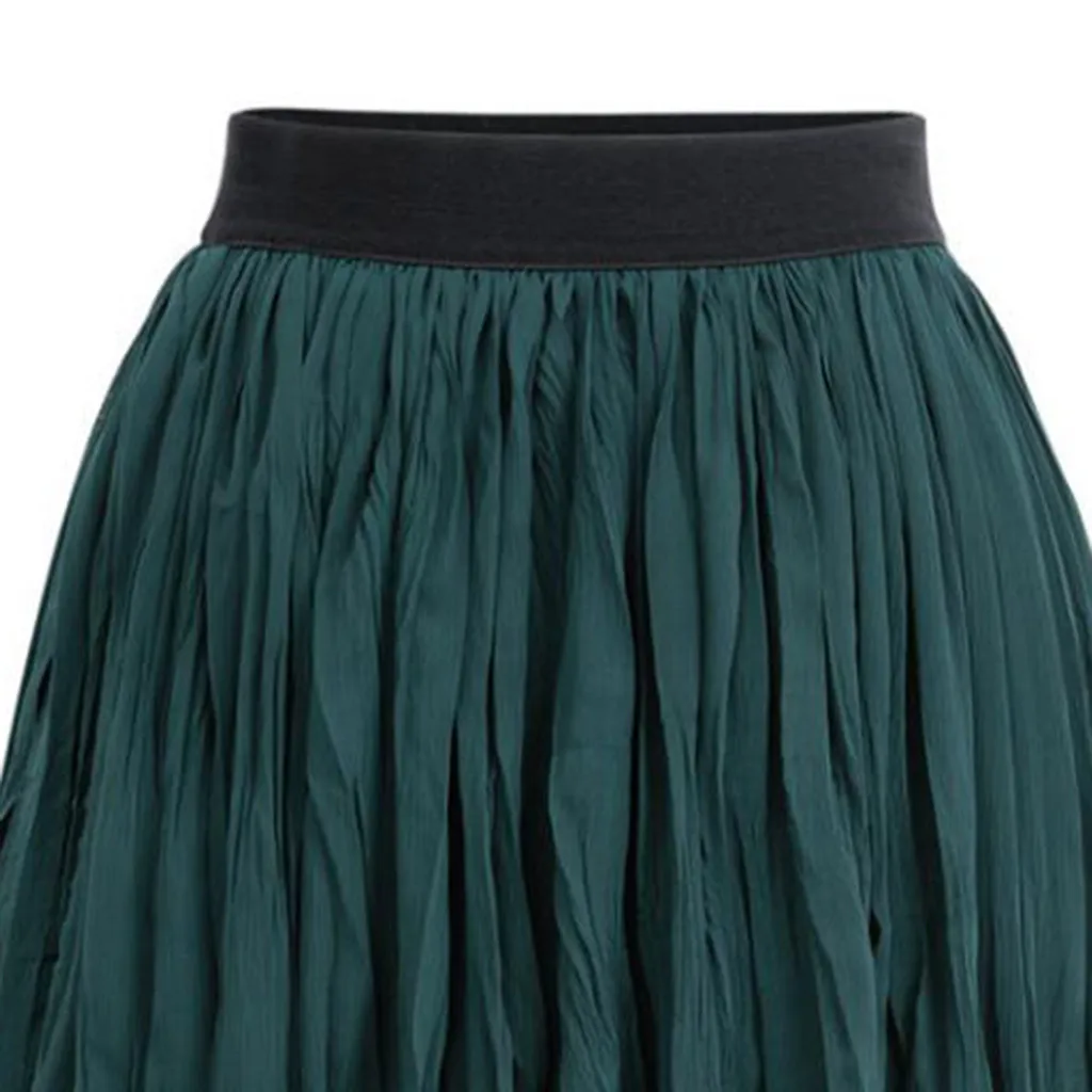 Modis юбка с высокой талией Falda Verano Mujer женские длинные юбки с эластичной резинкой на талии плиссированные макси юбки пляжные Boho винтажные летние Z4