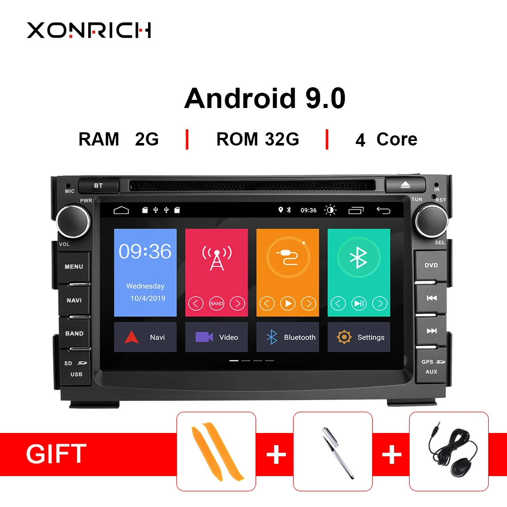 Xonrich 2Din Android 9,0 автомобильный мультимедийный плеер для Kia Ceed 2010 2011 2012 Venga автомобильный стерео радио аудио gps ГЛОНАСС навигация