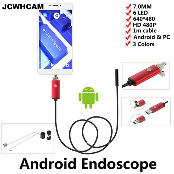 

JCWHCAM 1m Micro USB Android Endoscope Camera 7mm len Snake Pipe inspection Camera Waterproof OTG Android USB Endoscopy
