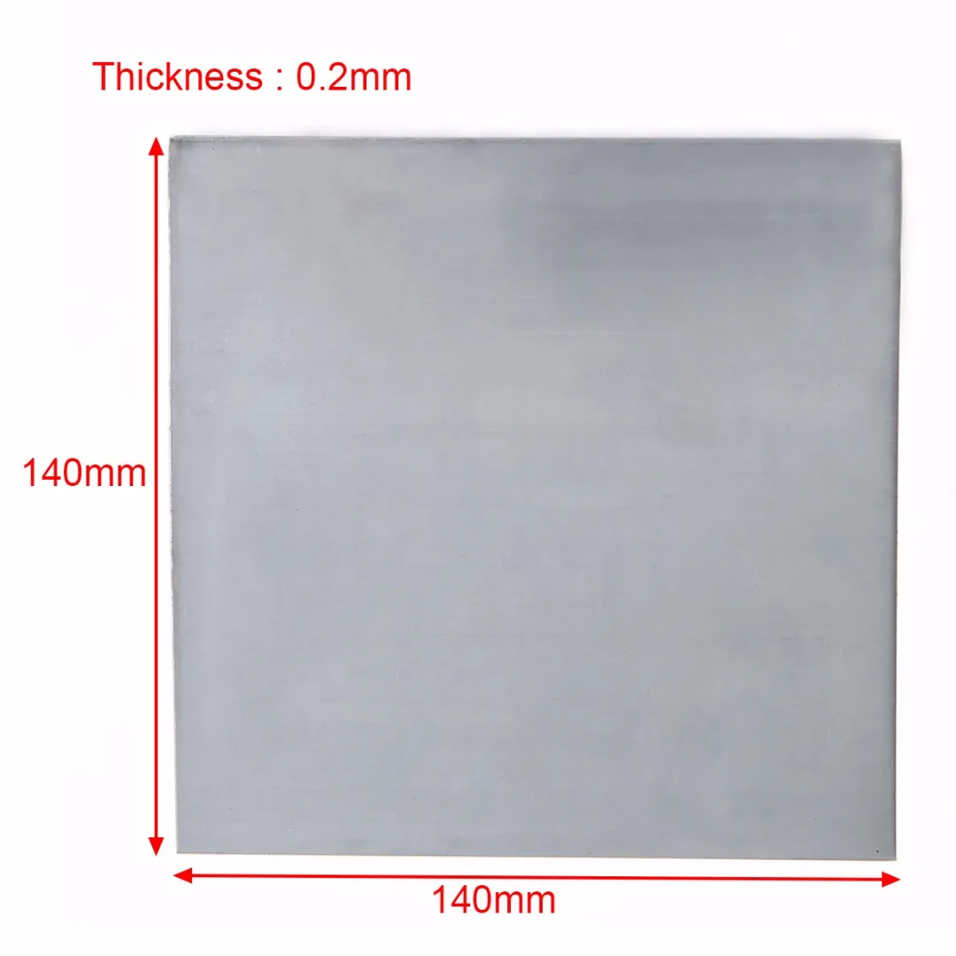 5pcs 0.2mm Thickness High Purity Zinc Sheet 99.9% Pure Zinc Plate 140x140For Science Lab