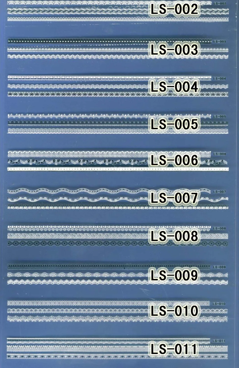 

1X LARGE SHEET 3D SELF ADHESIVE FRENCH SMILE WHITE LACE NAIL ART STICKER LS002-LS011