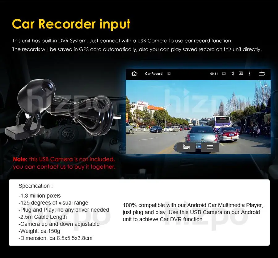 Car Monitor USB Car DVR Digital video recorder front USB font b camera b font CMOS