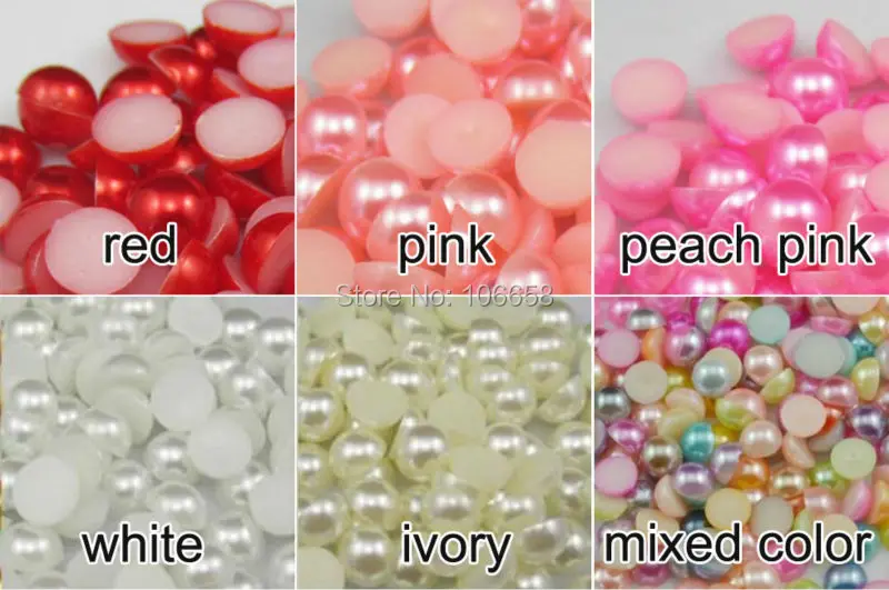 

Free shipping 100pcs/lot 10mm half Round ABS Pearl Flat back Pearls Simulated Pearls Beads for wedding garments decoration