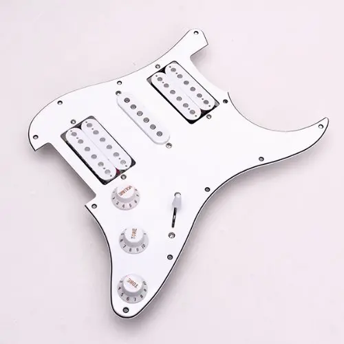 

2 PCS of (Loaded Prewired Electric Guitar Pickguard Pickups 11 Hole HSH White)